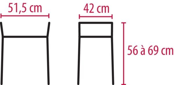 Tabouret de douche rectangulaire