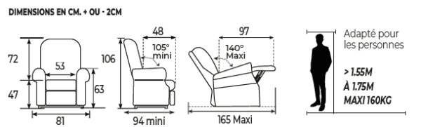 3018-dimensions-taille CONFORT CLASSIC ZEN